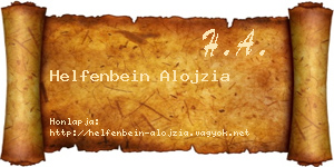 Helfenbein Alojzia névjegykártya